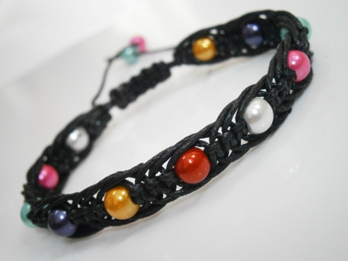 Hematitový magnetický náramek (macramé) - Unisex — foto 3