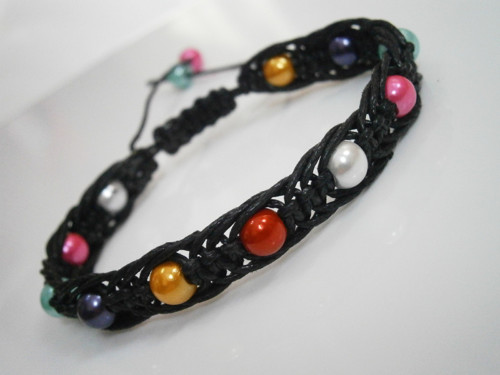 Hematitový magnetický náramek (macramé) - Unisex — foto 4