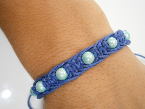 Hematitový magnetický náramek (macramé) - Unisex — foto 2