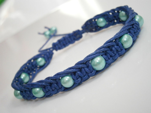 Hematitový magnetický náramek (macramé) - Unisex — foto 4