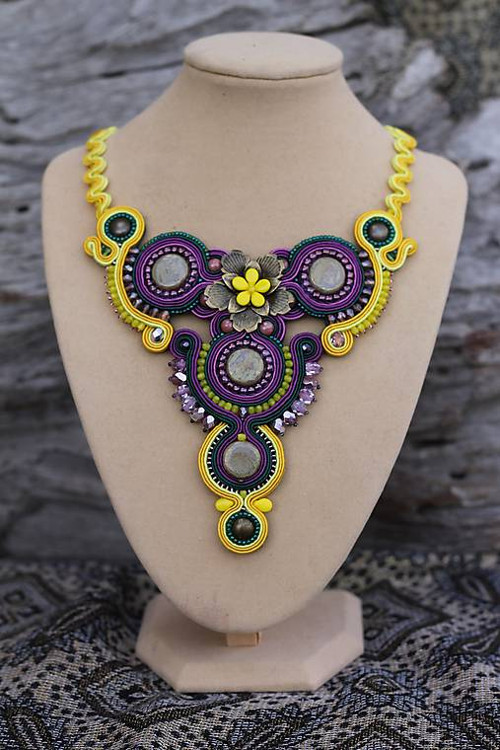 Soutache náhrdelník Brazil Paradise — foto 3