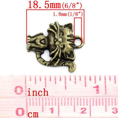 Kočka malá/ ant.bronz/ 19x18mm — foto 3