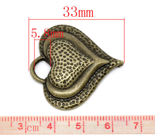 Trojsrdce /ant. bronz/ 33x33mm — foto 2