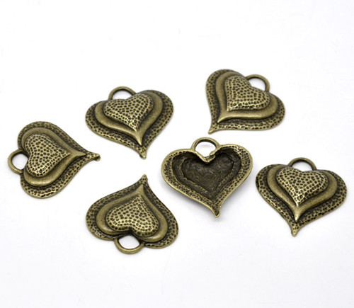 Trojsrdce /ant. bronz/ 33x33mm — foto 3