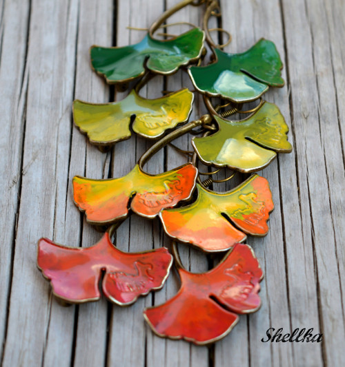 Náušnice ,,GINKO LISTY,, IV. — foto 3