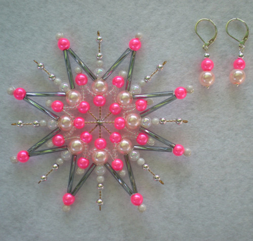 Pink pearls (hvězda + náušnice) — foto 2