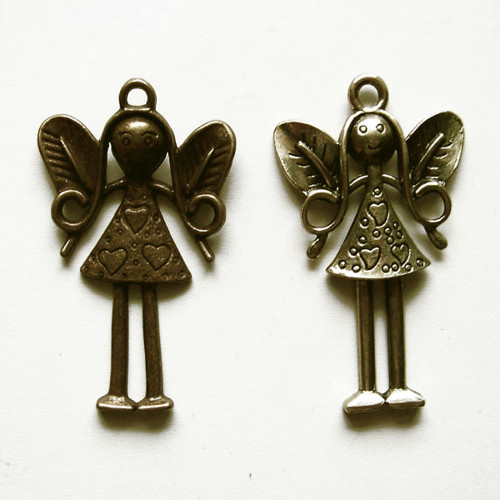 Andělíček velký č.2/ ant.bronz/ 56x37mm — foto 3