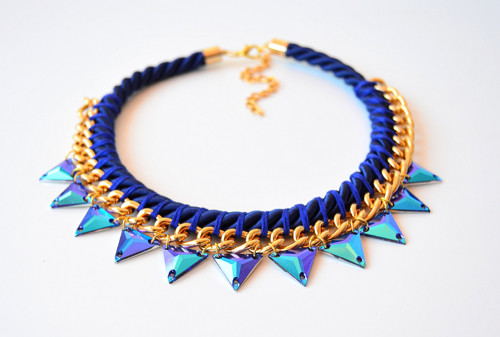 Náhrdelník Golden Blue Triangles — foto 2