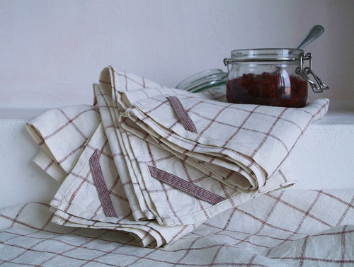 Utěrka len - okenní káro — foto 3
