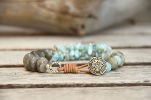 Bohemian náramok labradorit a larimar — foto 3