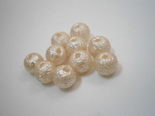 Voskované perly vroubkované 6mm - krémové (10ks) — foto 2