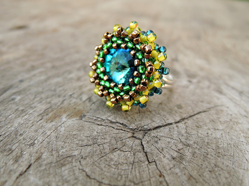 Swarovski prsten "Paví barvy"- dámský — foto 3