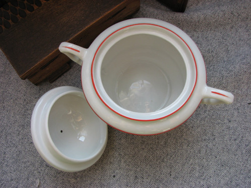 Rudá linka...porcelánová dóza, cukřenka — foto 4