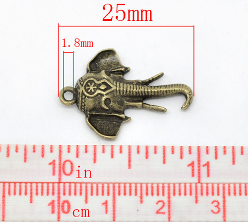 Slon hlava/ ant.bronz/ 25x18mm — foto 2