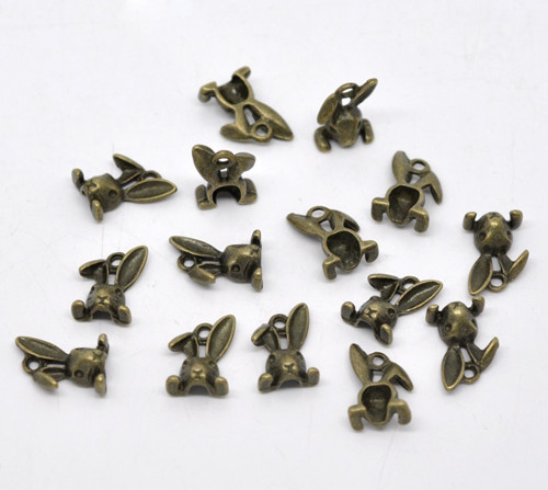 Zajíc hlava/ ant.bronz/ 14X9mm — foto 3