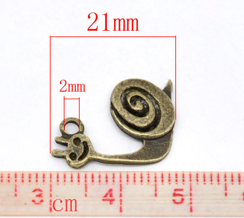 Šnek 2/ ant.bronz/ 21x14mm — foto 2