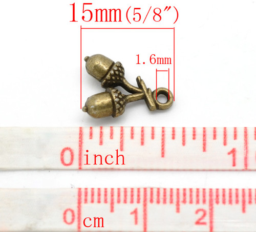 Žaludy/ ant.bronz/ 15x11mm — foto 3