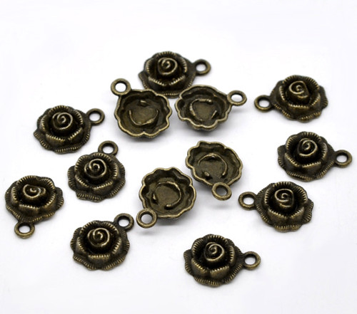Růže antik/ ant.bronz/ 17x14mm — foto 3