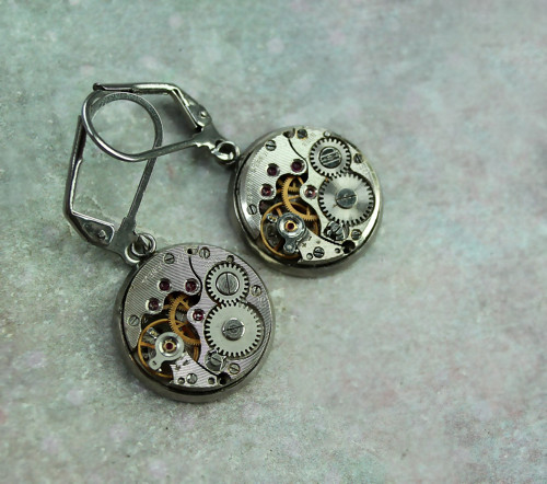 Steampunkové náušnice /nerez/ — foto 2