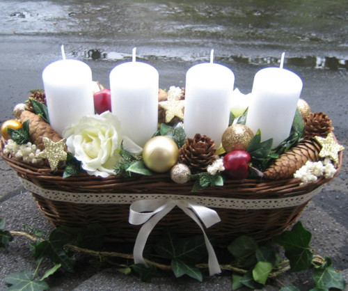 Adventní košíček s růžičkami — foto 2