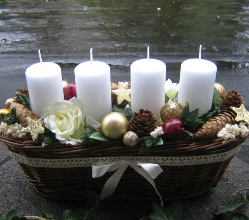 Adventní košíček s růžičkami — foto 3