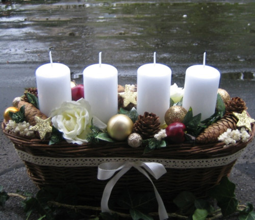 Adventní košíček s růžičkami — foto 4