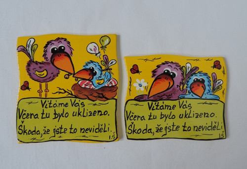 Cedulka na dveře-ptáčci-žlutí — foto 2