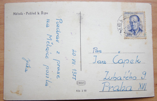 Mělník- pohled na Říp, 1955 — foto 2