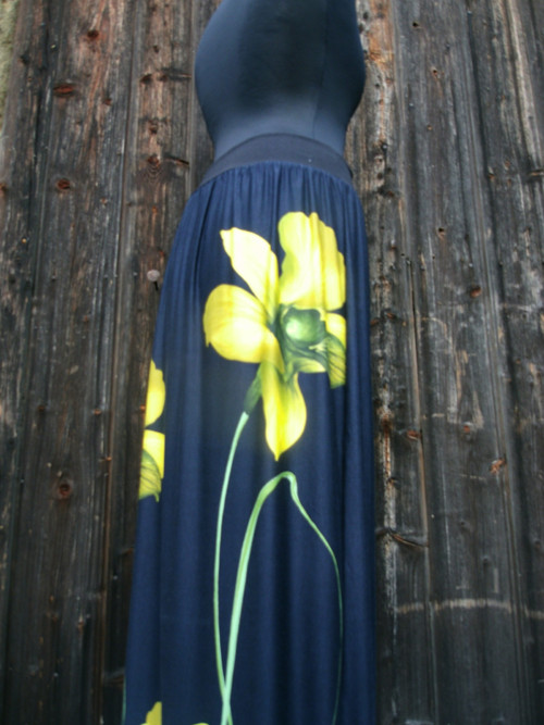 Orchidej - limet - maxi sukně — foto 2