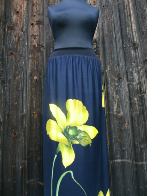 Orchidej - limet - maxi sukně — foto 4