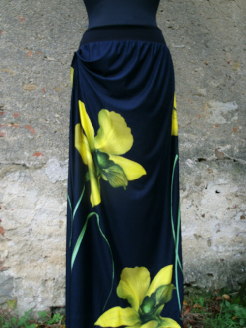 Orchidej - limet - maxi sukně — foto 6