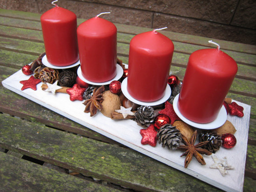 Adventní svícen - červený... — foto 3