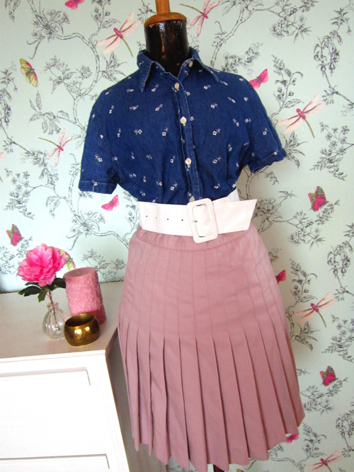 Sukně powder pink plisé — foto 2
