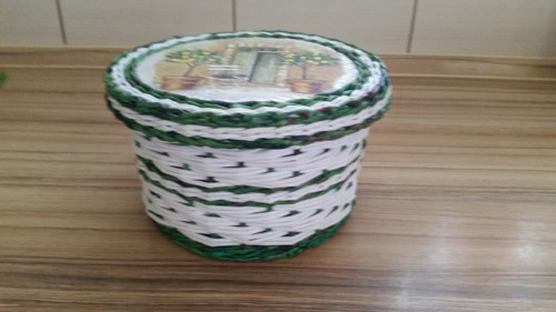 Doza-košík -bílozelené — foto 2