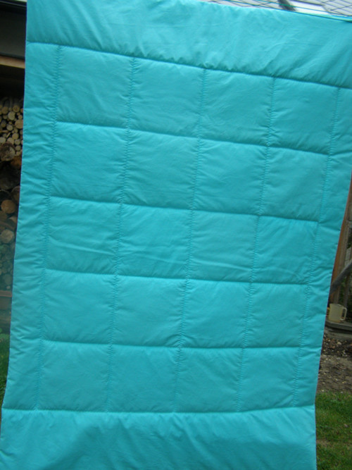 Deka patchwork mentolová s šedou — foto 3