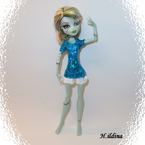 Modré mini šatičky AURÉIE pro panenky MONSTER HIGH — foto 2