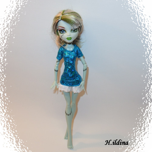 Modré mini šatičky AURÉIE pro panenky MONSTER HIGH — foto 3