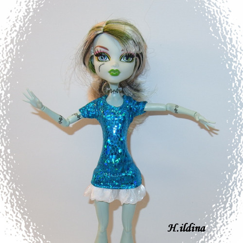 Modré mini šatičky AURÉIE pro panenky MONSTER HIGH — foto 4