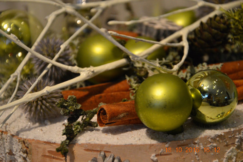 Adventní svícen bříza bílo-zelená — foto 2