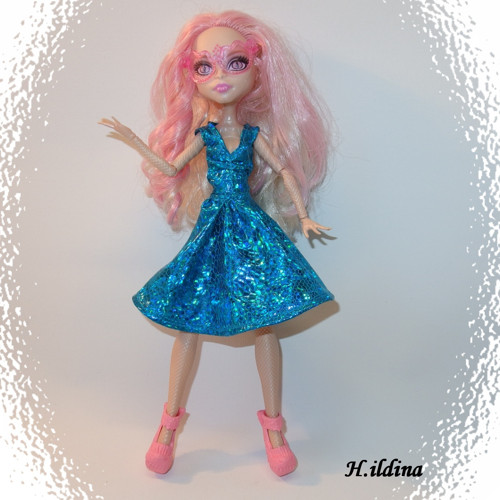 Modré šatičky ALFRÉDA pro panenky MONSTER HIGH — foto 4