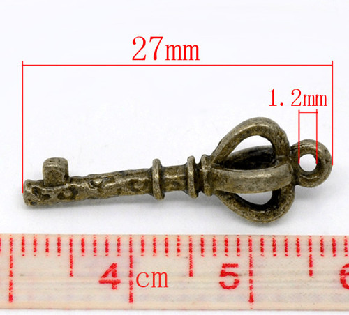 Antický klíč/ ant.bronz/ 27x9mm — foto 2