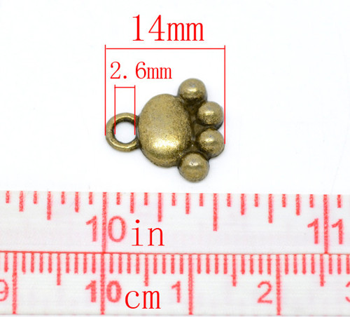 Tlapka/ ant.bronz/ 14x13mm — foto 2