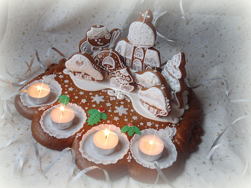 Vánoce - vesnička - adventní svícen — foto 3