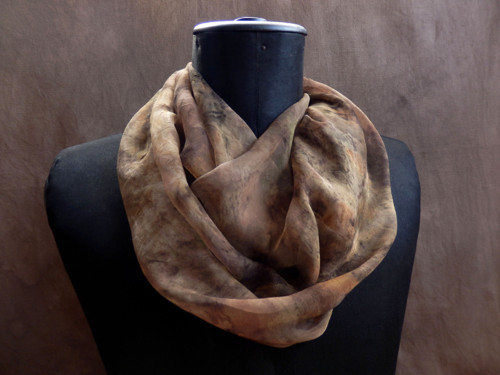 Hedvábný šál S02 - eco print — foto 3