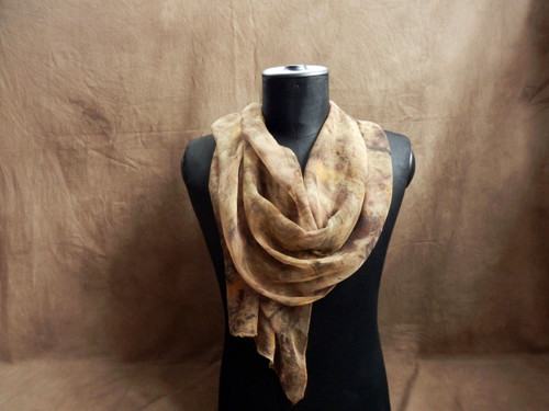 Hedvábný šál S02 - eco print — foto 4