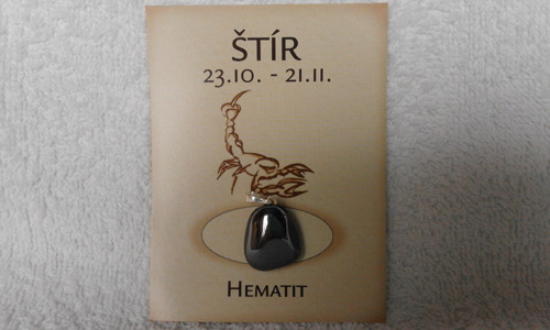 Hematit - tromlovaný kamínek přívěsek č.1 — foto 2