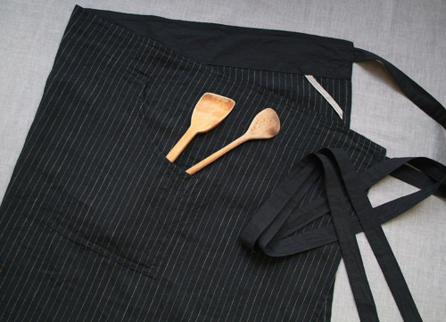 CAFÉ černá - pánská /unisex/ zástěra len — foto 3