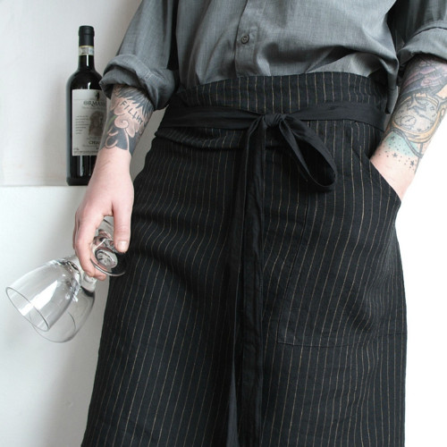 CAFÉ černá - pánská /unisex/ zástěra len — foto 4