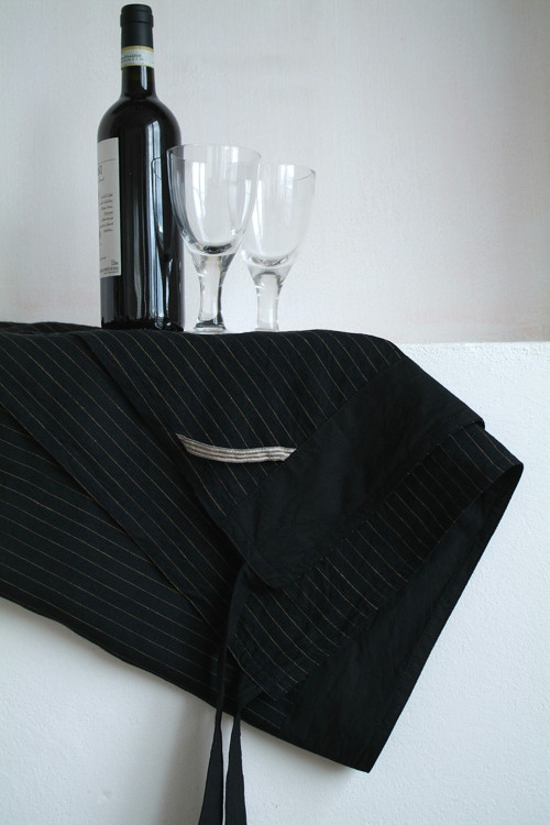 CAFÉ černá - pánská /unisex/ zástěra len — foto 5