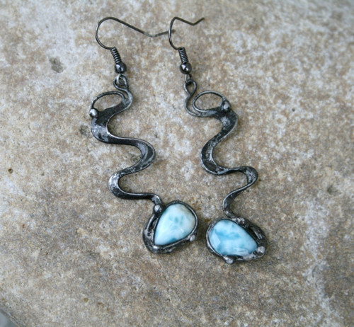 Larimar náušnice — foto 3